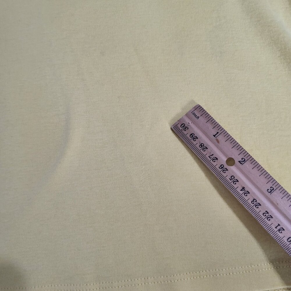 LAUREN RALPH LAUREN Women's LG Pastel Yellow Rhinestone Logo T Shirt Y2K - Picture 5 of 10
